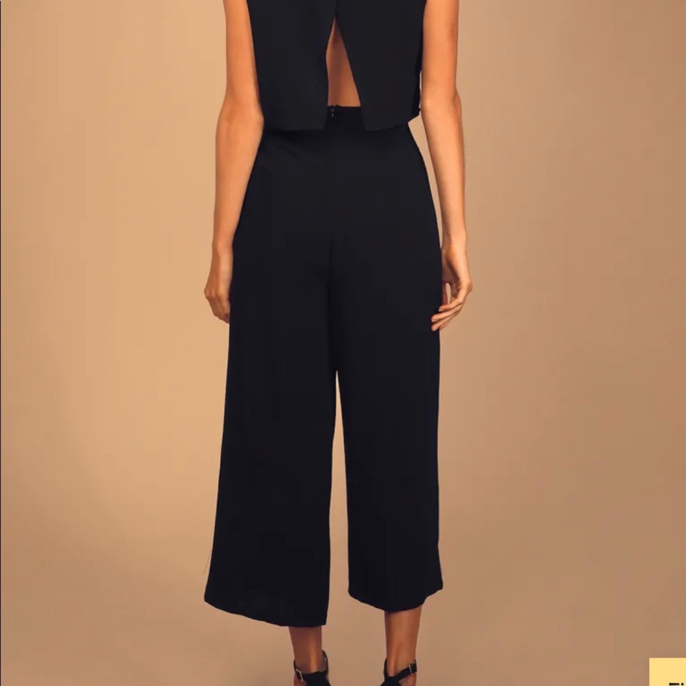 Lulus-Glam-bition Black Backless Midi Jumpsuit